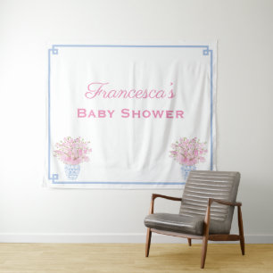 Vorbereitung Rosa und Blau Online-Baby-Shower-Hint Wandteppich