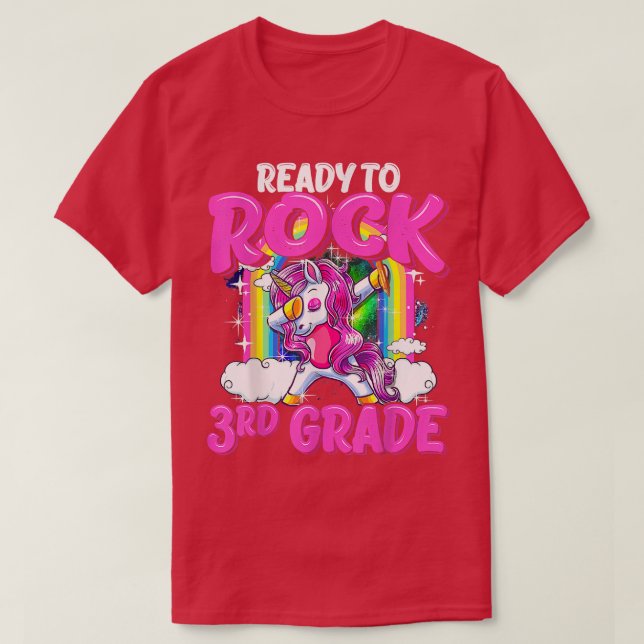 Vorbereitung zum Rock 3. Grade Dabbing Einhorn zur T-Shirt (Design vorne)