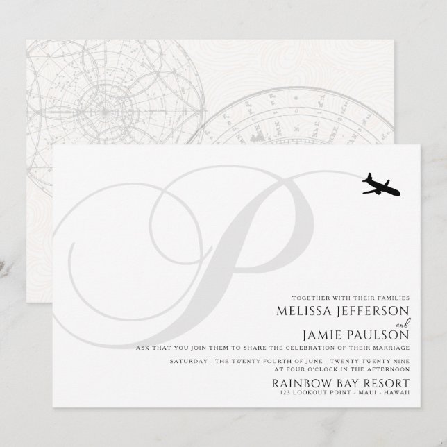 Vorbereitungen für den Start der ersten Hochzeit Einladung (Vorne/Hinten)