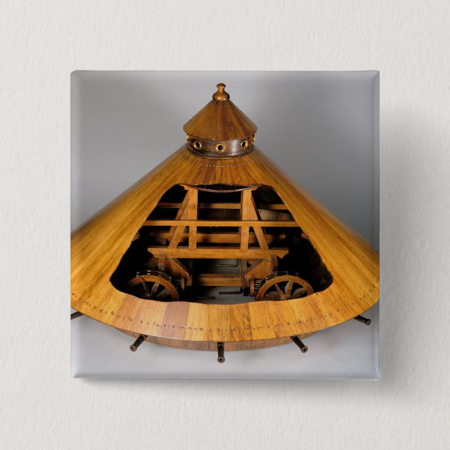 Vorbildliche Rekonstruktion von da Vincis Entwurf Button (Vorderseite)