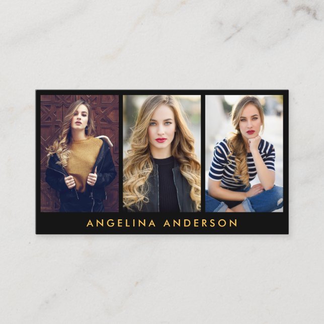 Vorbildliches Foto-Gold und Schwarzes des Visitenkarte (Vorderseite)