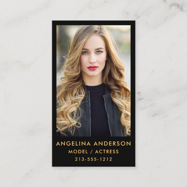 Vorbildliches Schauspieler-Foto-berufliches Visitenkarte (Vorderseite)