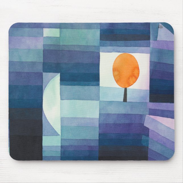 Vorbote der abstrakten Herbstwasserfarbe Paul Klee Mousepad (Vorne)
