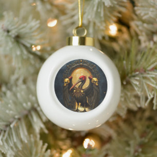 Vorboter des Goldenen Tors Der nächtliche Pelikan Keramik Kugel-Ornament
