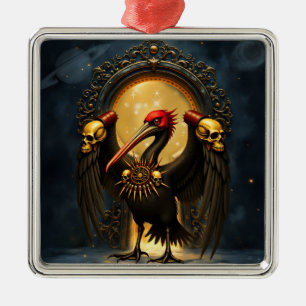 Vorboter des Goldenen Tors Der nächtliche Pelikan Ornament Aus Metall