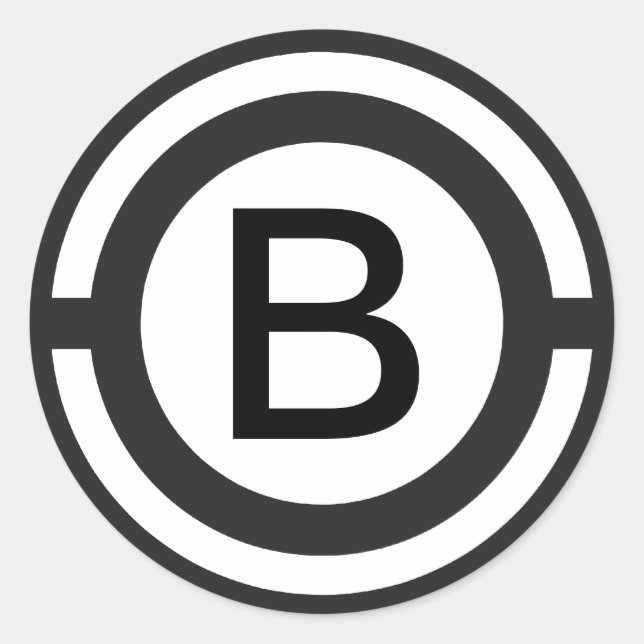 Vordefinierter Mit Monogramm Aufkleber (Vorderseite)