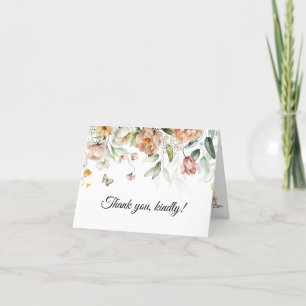 Vorder-, Innen- und Rückseite Dusche mit Blumenbez Dankeskarte