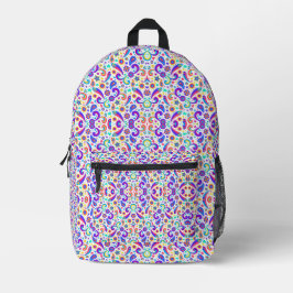 Vorder- und Rückansicht eines Rucksacks mit einer  Bedruckter Rucksack