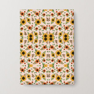 Vorder- und Rückansichten eines floral gemusterten Button