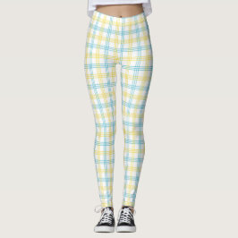 Vorder- und Rückansichten von karierten Leggings