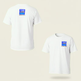 Vorder- und Rückseite von Firmennamen und Logos T-Shirt