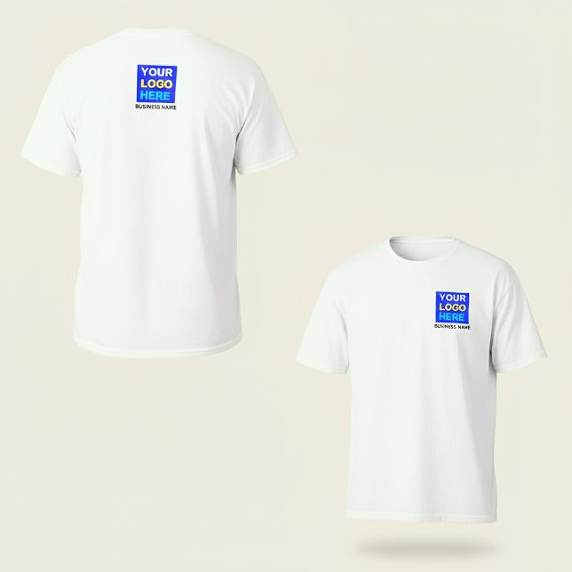 Vorder- und Rückseite von Firmennamen und Logos T-Shirt (custom company shirts, team uniforms, employee uniforms, business logo apparel)