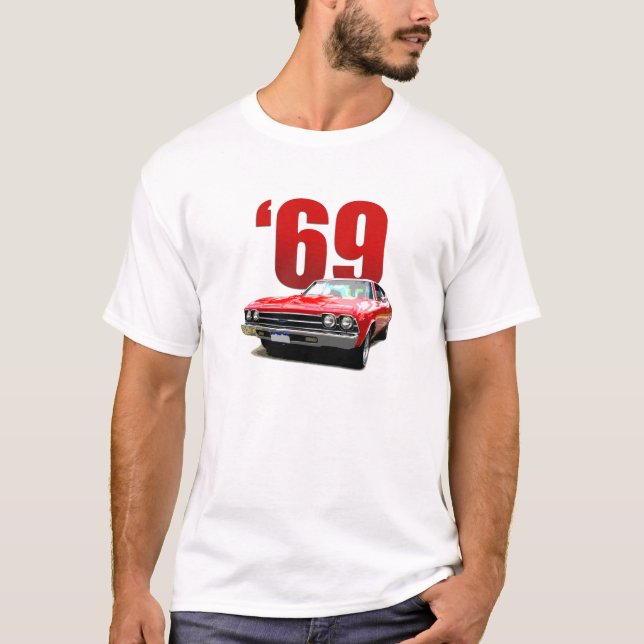 Vorderansicht 1969 Rot Chevelle Coupés T-Shirt (Vorderseite)