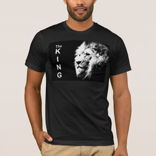 Vorderdrucke Pop Art Lion Kopf Mens Moderne T-Shirt (Vorderseite)