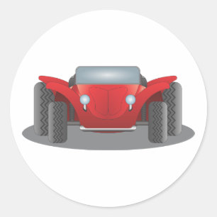Vordere Buggy Rot und Schwarzer Düne Runder Aufkleber