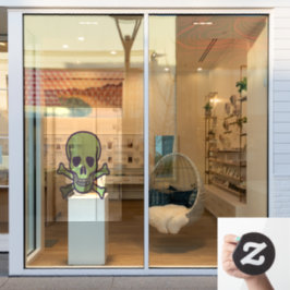 Vordere Führungsstange für grünes Schädel XL-Fenst Fensteraufkleber