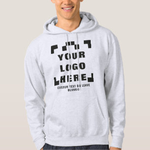 Vordere +optionale Rückseite, Firmenlogo Hellgrau Hoodie