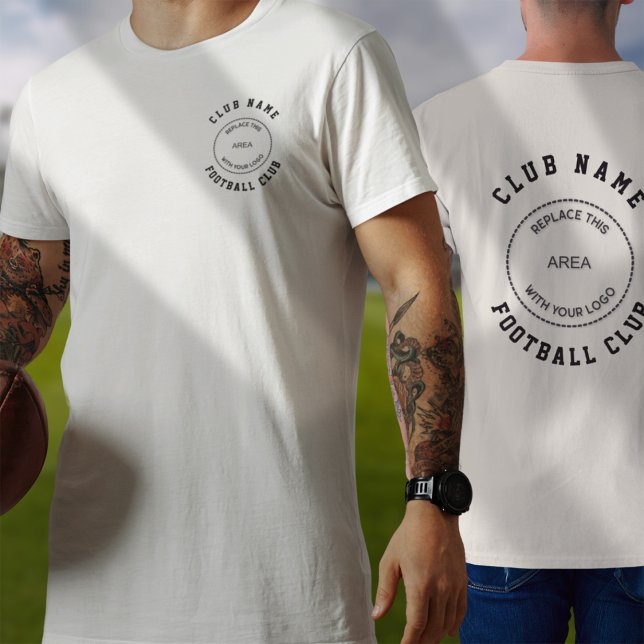 Vordere Rückseite des Football Club Name Logo T-Shirt (Von Creator hochgeladen)