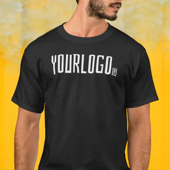 Vordere +Rückseite Firmenlogo Modern brand Black T-Shirt (Von Creator hochgeladen)