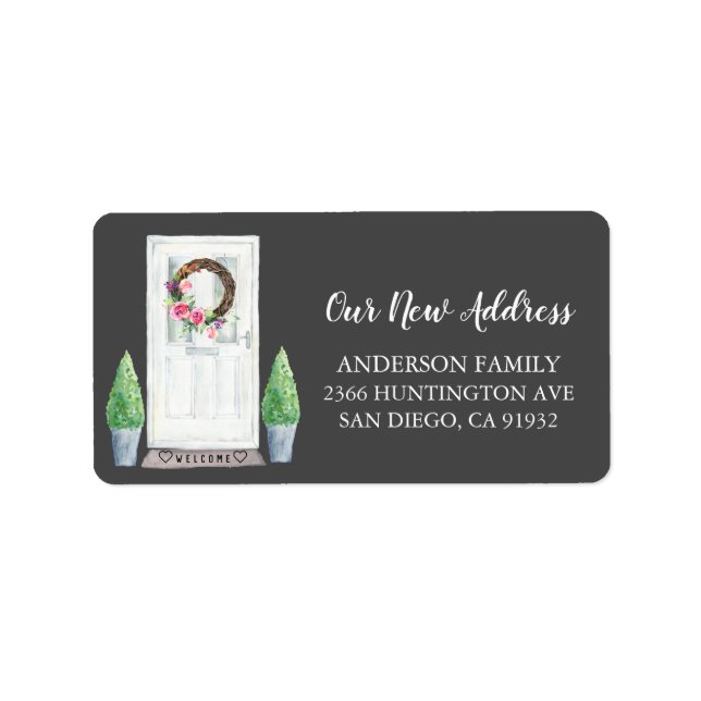 Vordere Tür Neues Adressenrückgabezeichen Adressaufkleber (Vorne)