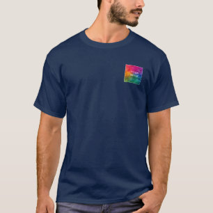 Vordere und hintere Design, blaue Add-Image-Logo T-Shirt