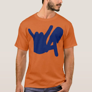 Vordere und hintere LA Rocks Silhouette blau T-Shirt