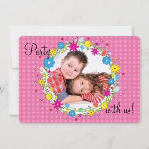Vordere und MittelFoto-Geburtstags-Party Einladung