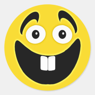 Vordere Zahn-Gesicht des Gelb-zwei Runder Aufkleber