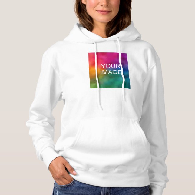 Vorderer Druck Hinzufügen von Text Foto hochladen Hoodie (Vorderseite)