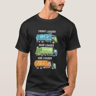 Vorderer hinterer Lader Recycelnd LKW-LKW-LKW T-Shirt