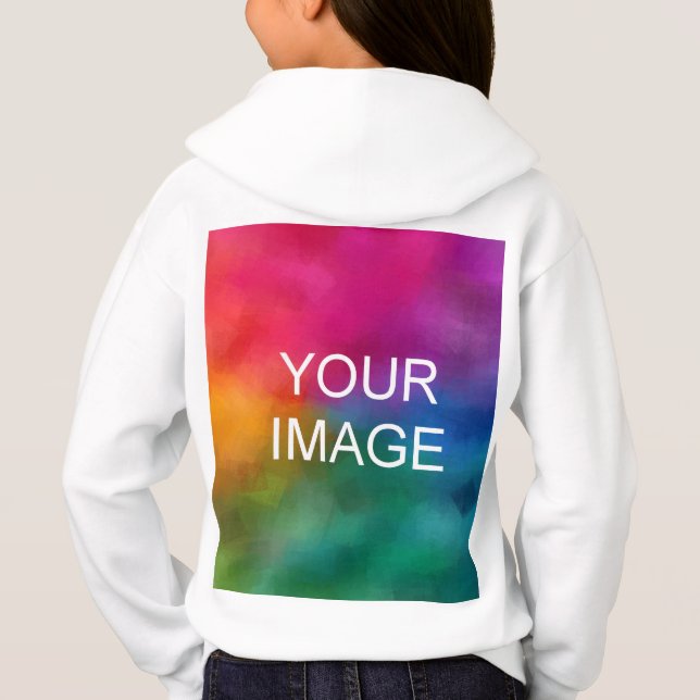 Vorderes Design Weiße Vorlage Kinder Kleidung Mädc Hoodie (Rückseite)