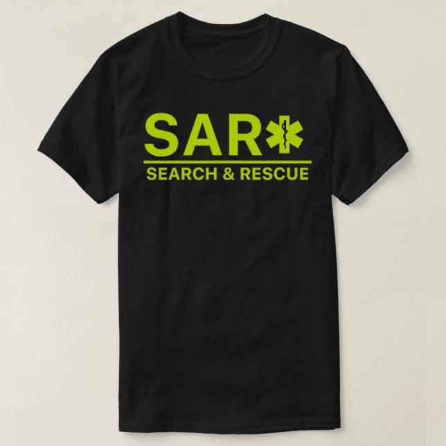 VORDERES RÜCKSUCHEN UND Rettung SAR EMS TShirt (Design vorne)