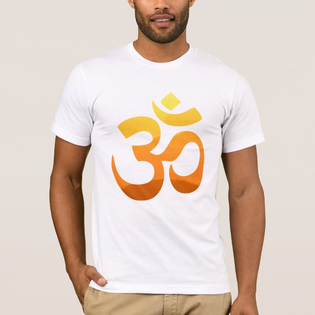 Vorderes Symbol Yoga Om Mantra Gold Sun Meditation T-Shirt (Vorderseite)