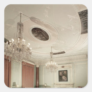 Vorderes Wohnzimmer, 1775 Quadratischer Aufkleber