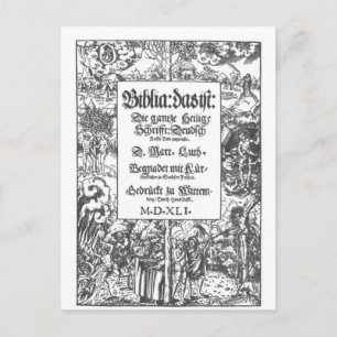 Vorderseite Alte Luther Bibel Postkarte