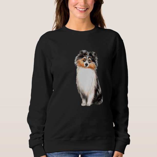 Vorderseite eines Sheltie Hund 8 Premium Sweatshirt (Vorderseite)