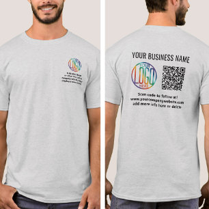 Vorderseite Rückseite Bedrucktes Firmenlogo & QR-C T-Shirt