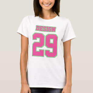 Vorderweiße PINK GREEN Womens Basic Cotton TShirt