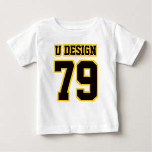 Vorderweiße, schwarze GOLD 3/4 Sieb Raglan Baby T-shirt