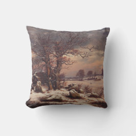 Vordingborg im Winter von J.C. Dahl Fine Art Kissen