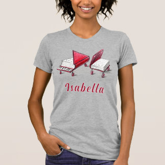 Vordrucktes Pianobuch Name hinzufügen T-Shirt