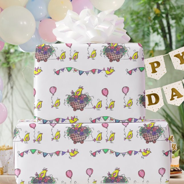 Vorführung der feierlichen Vogelparade Geschenkpapier (Von Creator hochgeladen)