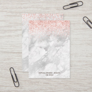 Vorführung mit Logo-Rose Gold-Glitzer-Marmor Visitenkarte