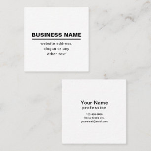 Vorgabe moderner Firmennamen   B&W Quadratische Visitenkarte