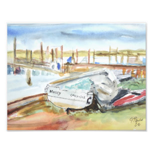 Vorgeankertes Boot Fotodruck