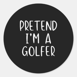 Vorgeben Golfer Kostüm Halloween Simple Funny Golf Runder Aufkleber