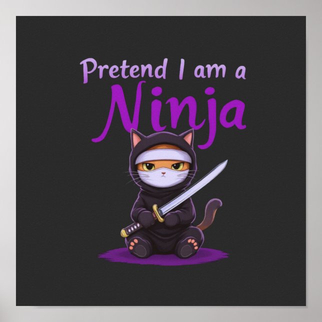 Vorgeben, ich sei ein Ninja - Funny Halloween-Kost Poster (Vorne)