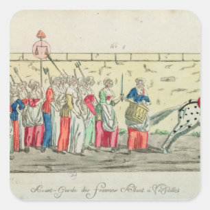 Vorgerückter Schutz der Frauen, die zu gehen Quadratischer Aufkleber