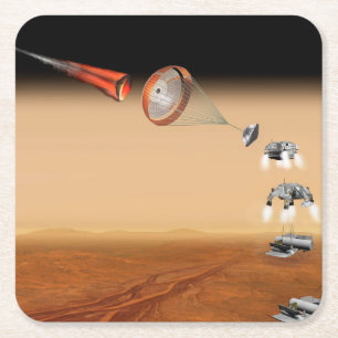 Vorgeschlagene Rückführungsmission der Mars. Rechteckiger Pappuntersetzer