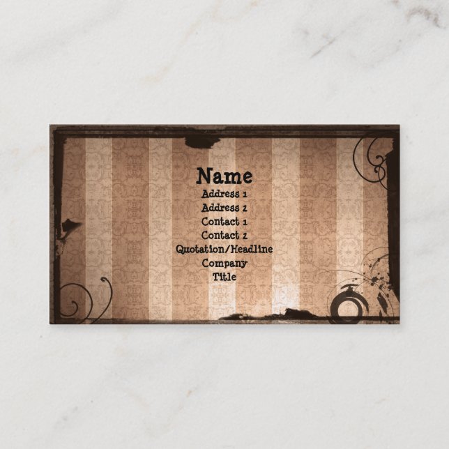 Vorgeschlagene Steampunk Goth Business Card Visitenkarte (Vorderseite)
